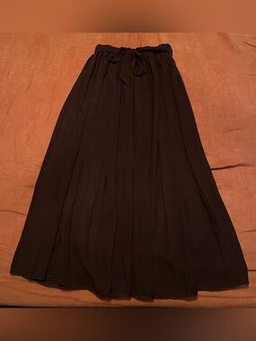 Flowing Joie Brown Tie-Waist Maxi Skirt